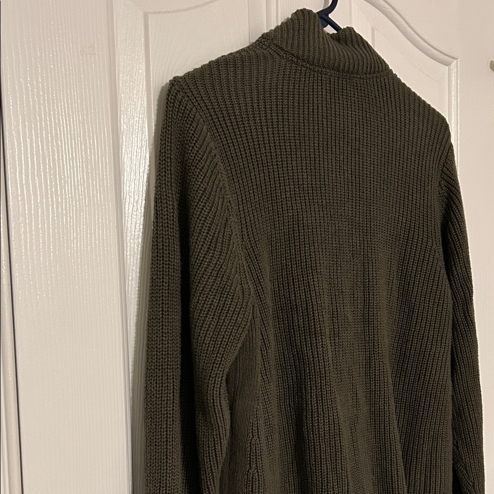 J.Jill Olive Green Button‑Front Cardigan with Pockets – Women’s Large, Excellent - Picture 6 of 8